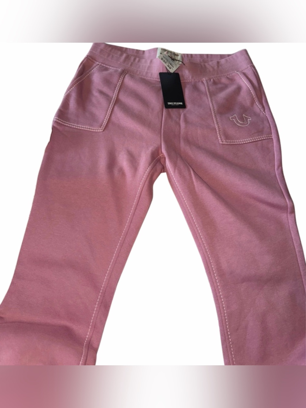 Pink Pull-authentic True Religion Light Weight Drawcord Wide Leg Sweatpants